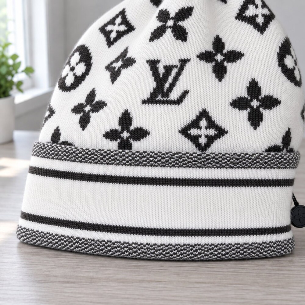 Louis Vuitton White Monogram Beanie - Picture 6 of 6